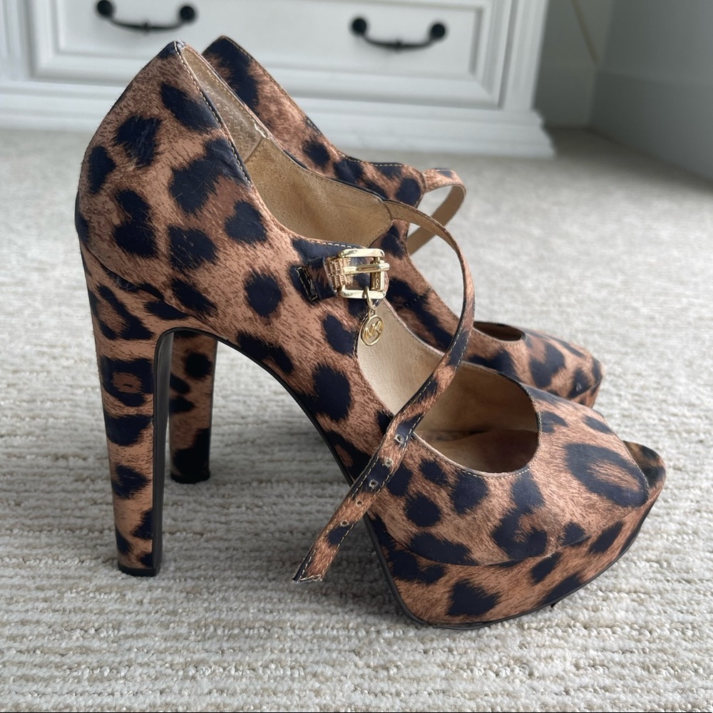 Leopard Print Platform Sandal - image 1